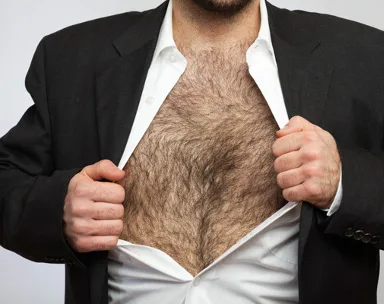 Chest and stomach waxing hair removal for men