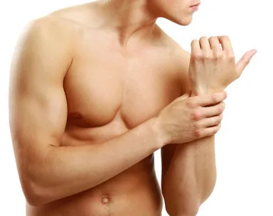 Full arm waxing hair removal for men