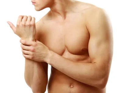 Half arm waxing hair removal for men